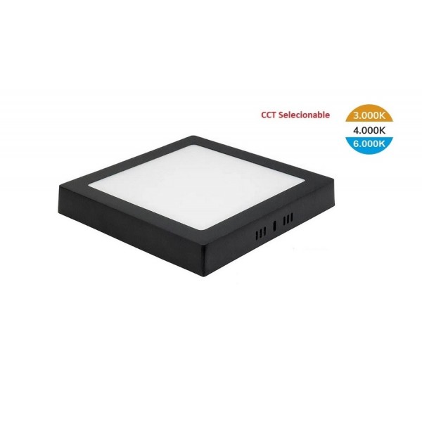 Downlight panel Cuadrado LED Superficie Negro 13W CCT